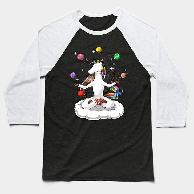 Space Unicorn Astronomy Baseball T-Shirt by underheaven